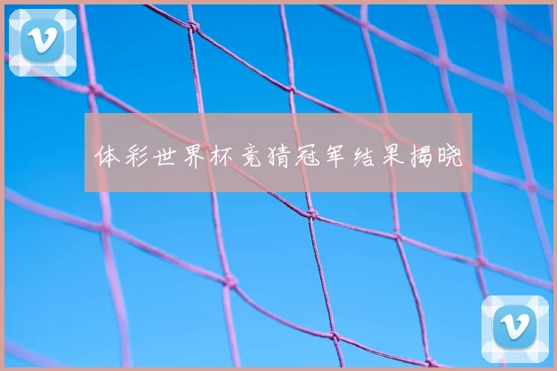 体彩世界杯竞猜冠军结果揭晓